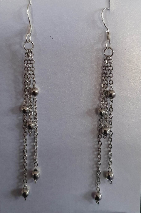 Silver earrings with balls